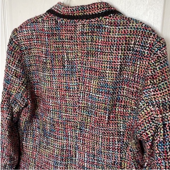 Vintage Sag Harbor Blazer Wool Blend Woven 80s Colorful Pink Orange Blue Green - Picture 7 of 16